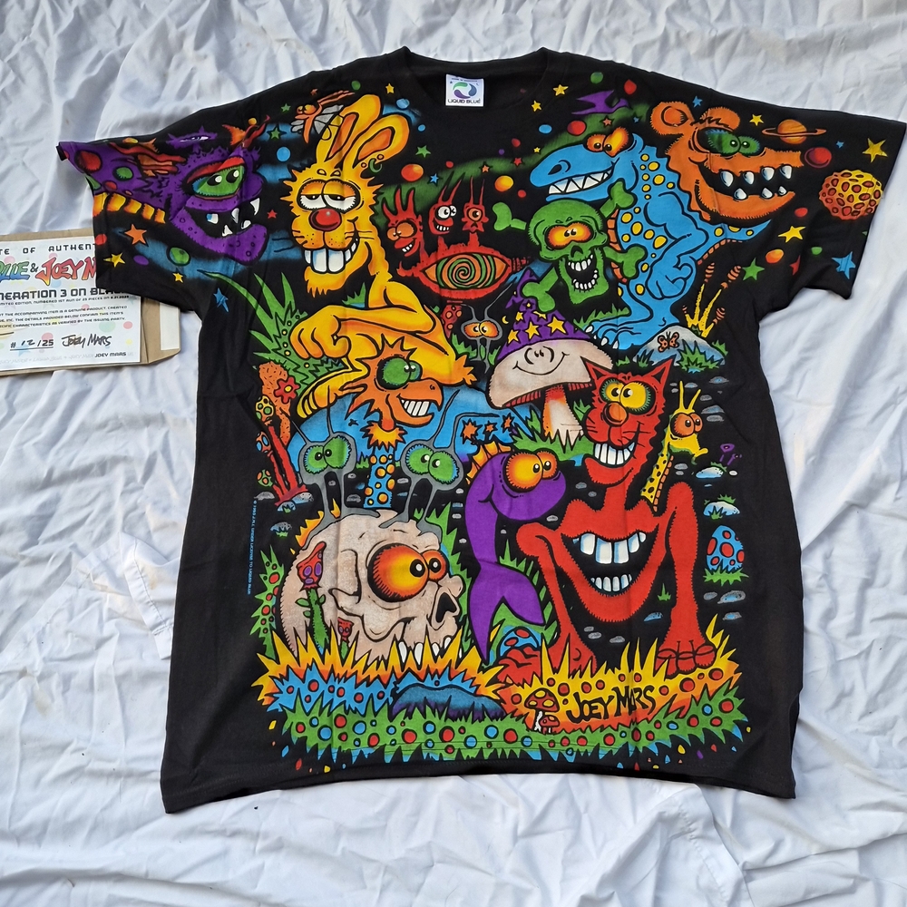 JOEY MARS liquid blue double sided Large shirt  Limited Edition 25 Made Rare #12